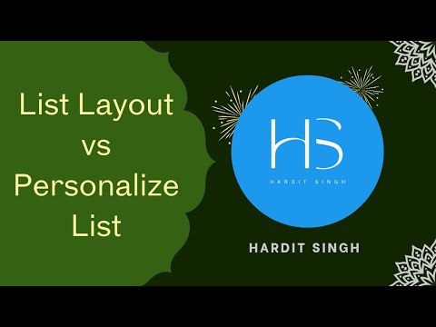 List Layout vs Personalize List