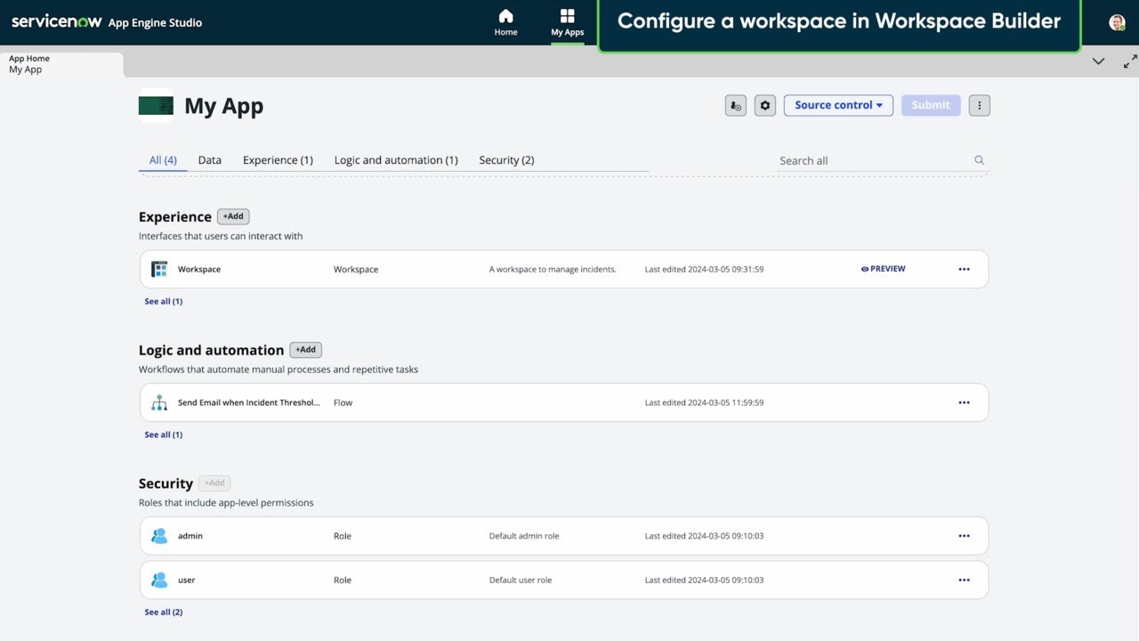 Configure a workspace in Workspace Builder
