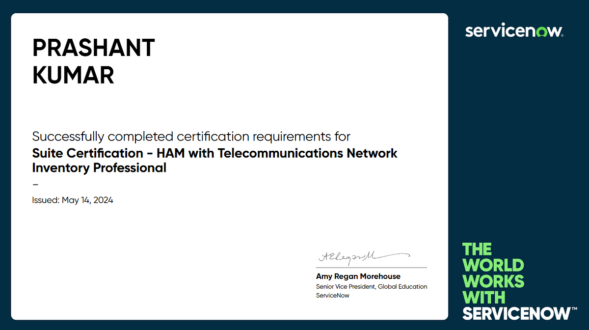 Suite Certification — HAM with Telecommunications Network Inventory Professional
