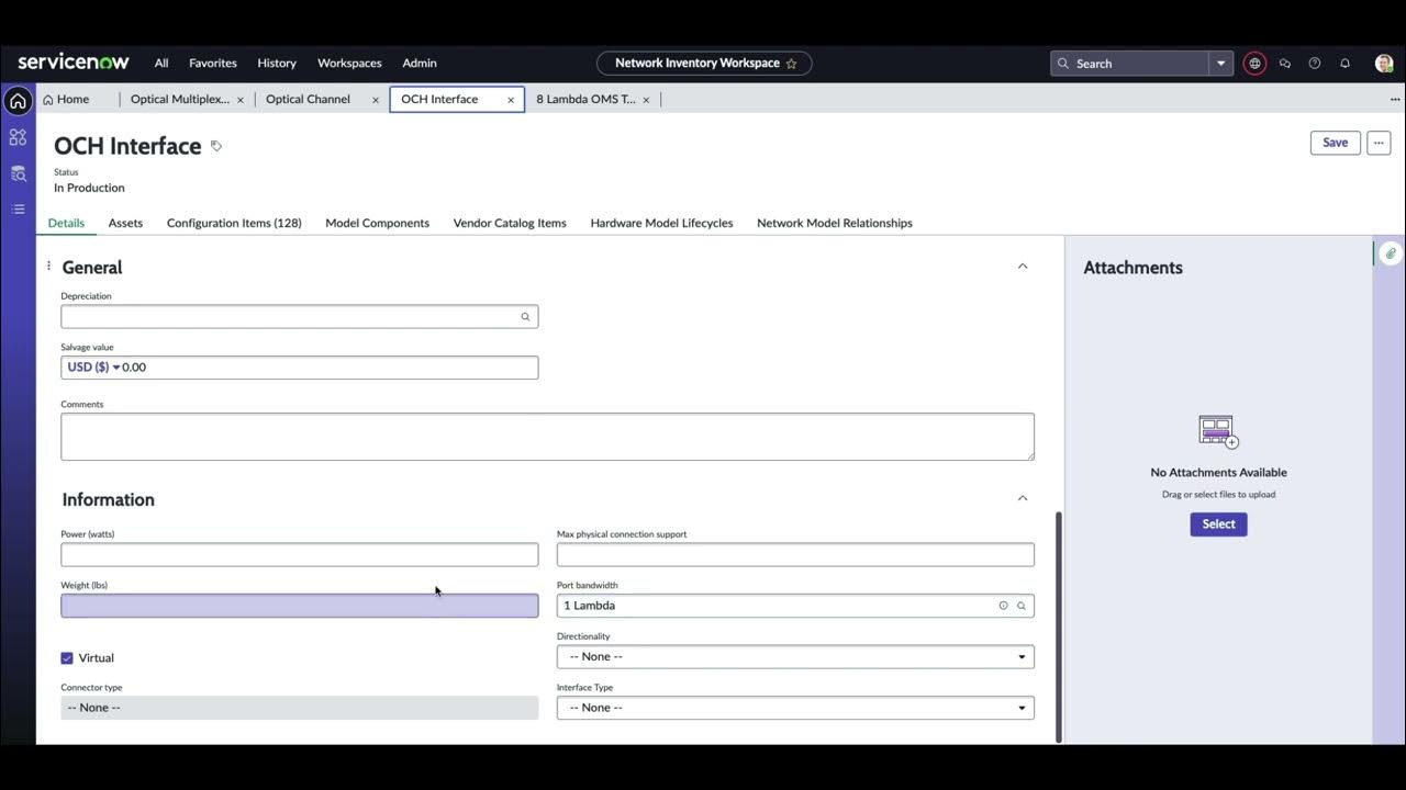 Channelized Bandwidth Connections - Telecommunications Network Inventory (TNI)