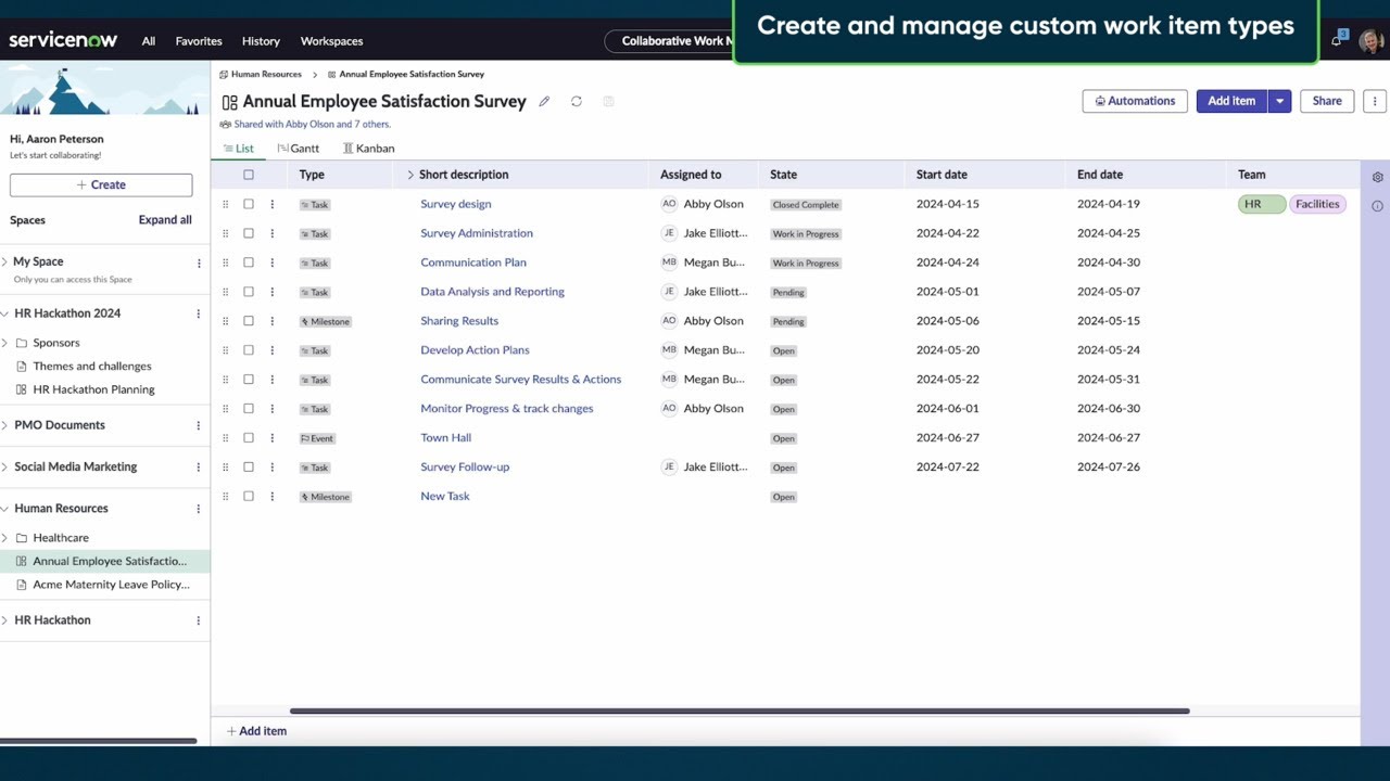 Create and manage custom work item types in CWM