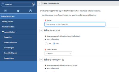 112. System Export Sets