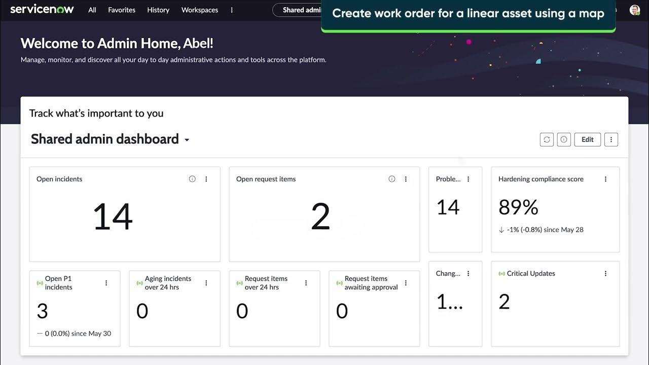 Create a work order for a linear asset using a map