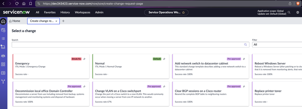 Replicate Change Model Interceptor from Service Operations Workspace to CSM/FSM Workspace