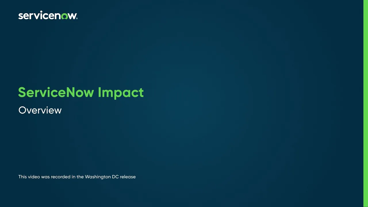 ServiceNow Impact Overview