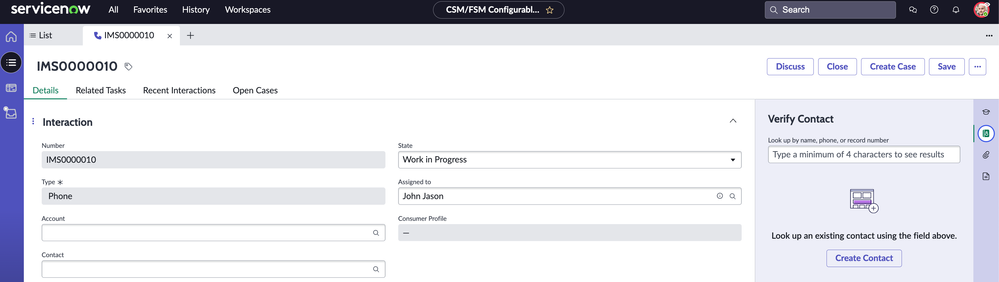 CSM Workspace : User Lookup and Verify
