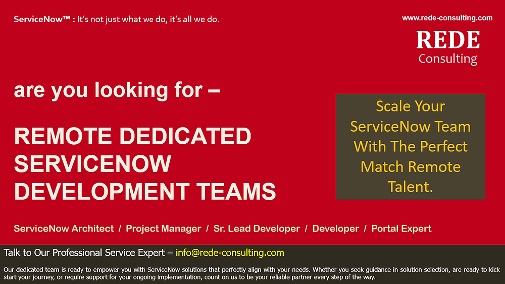 Hire Remote Dedicated ServiceNow Developers.