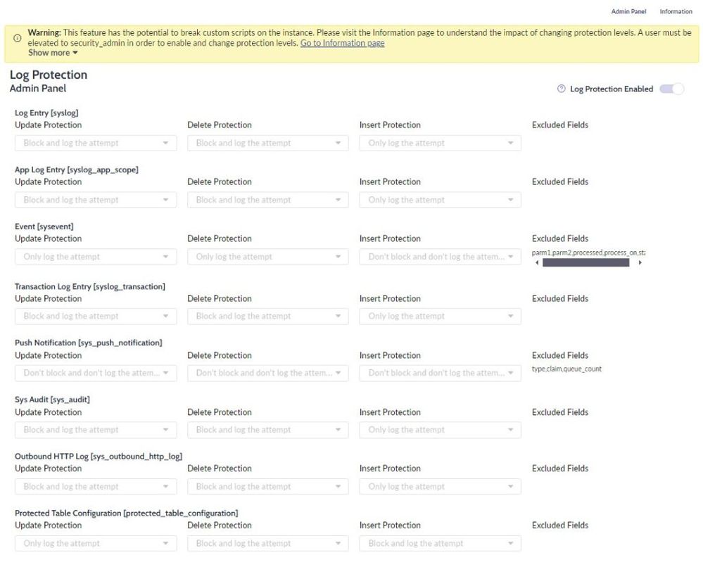 Tamper proof your ServiceNow logs