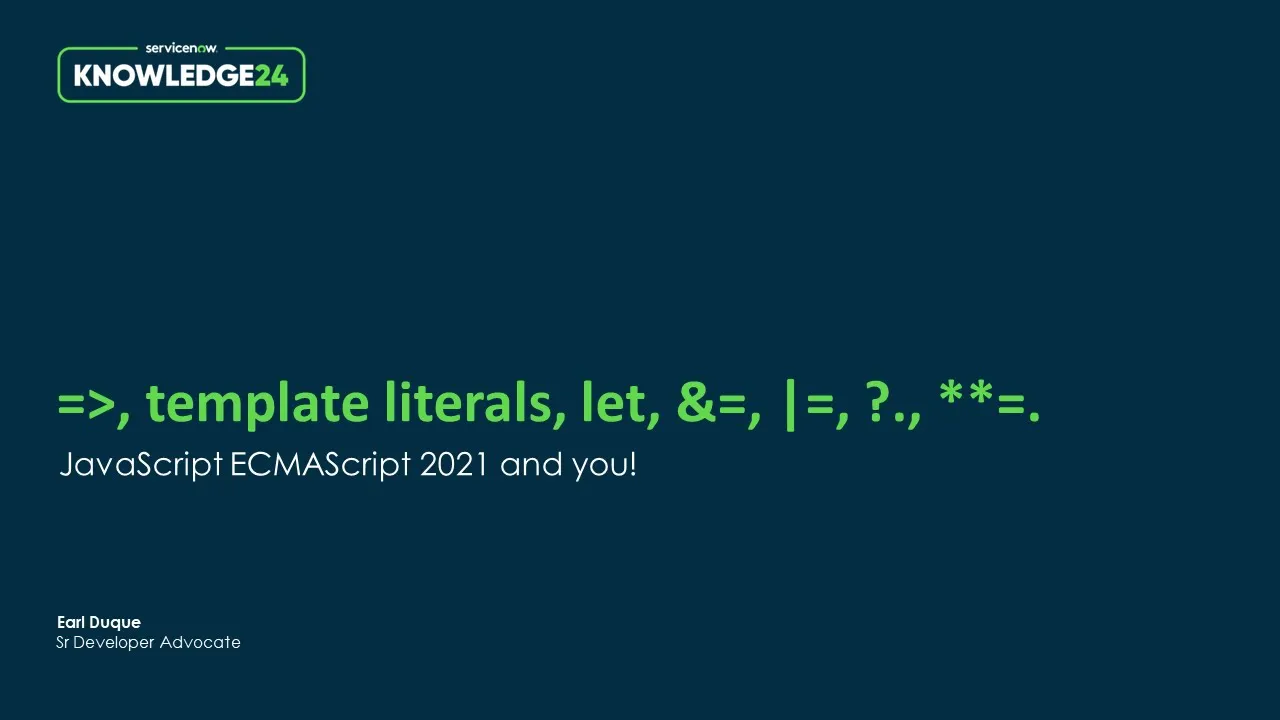 CCB1208: ECMAScript 2021 Rap Pre-recorded (Knowledge CreatorCon 2024)