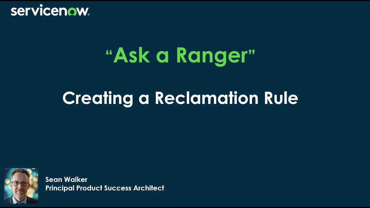 Creating a Reclamation Rule