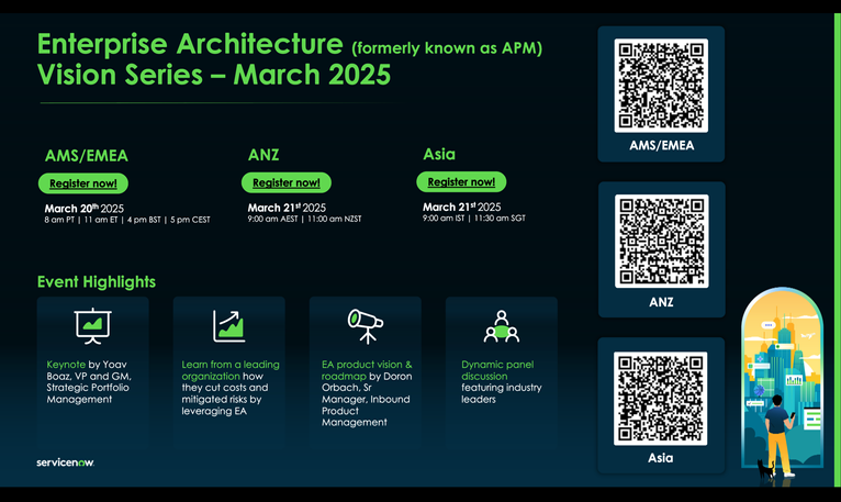 Register Now! Enterprise Architecture Vision Series on March 20th