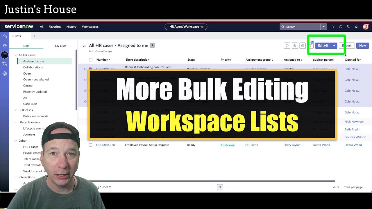More Bulk Editing in Workspace Lists