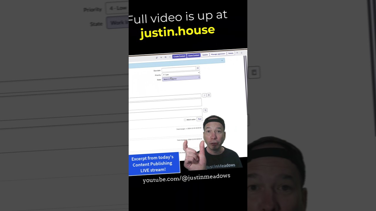 ServiceNow Content Publishing demo on today's Open House Sessions with Justin #contentmanagement