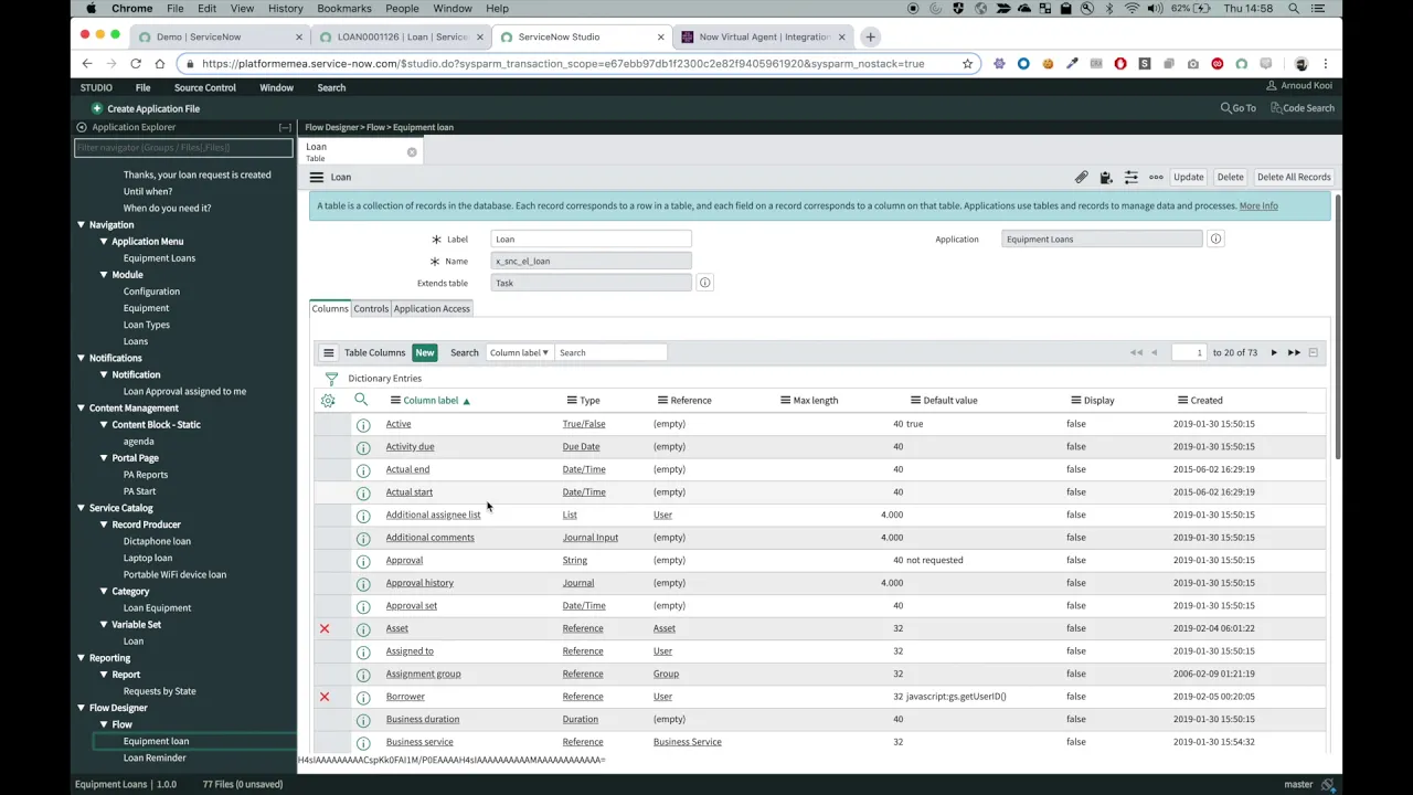 Loan Request ServiceNow Demo App