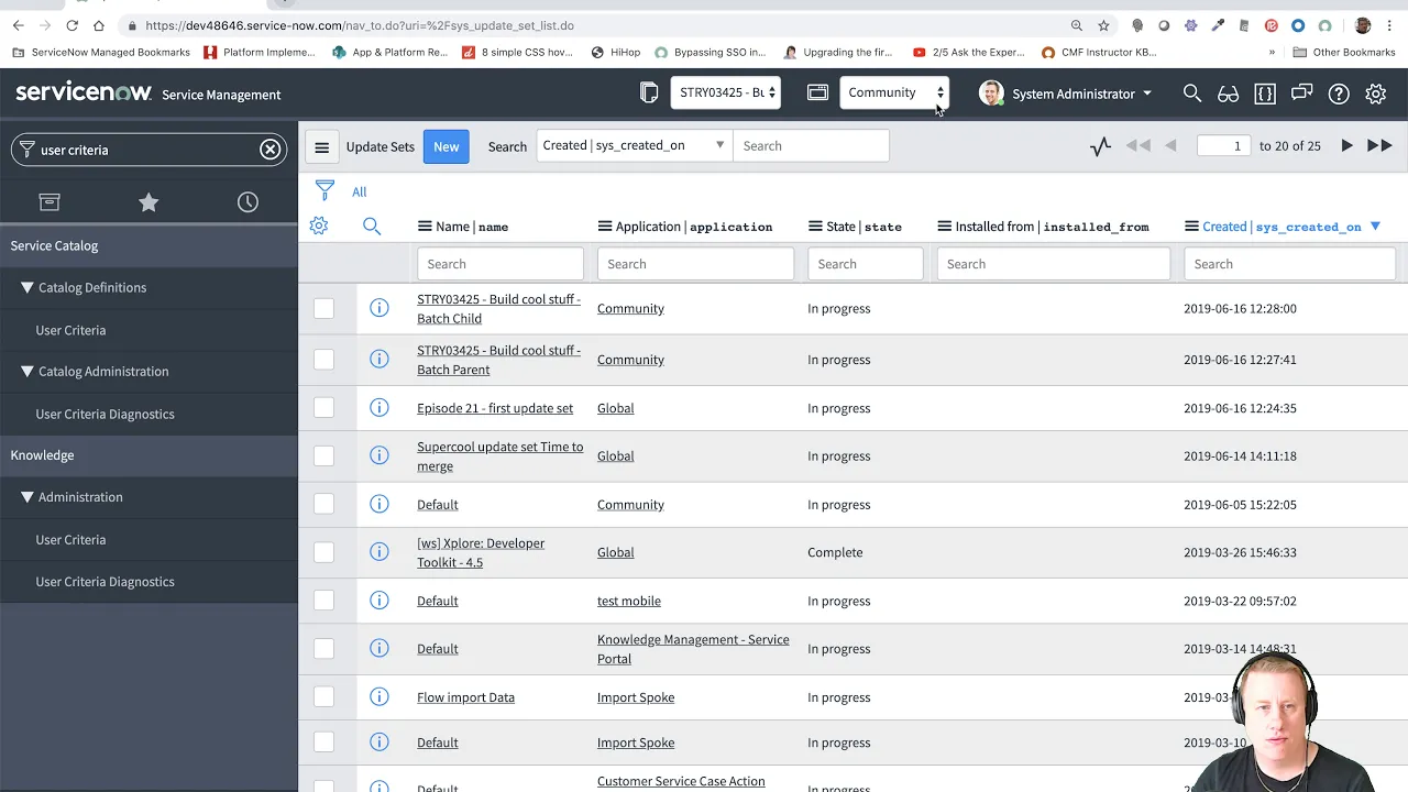 Episode 21 - Update set administration in ServiceNow
