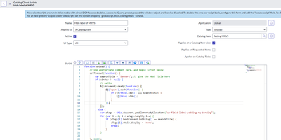 Hide label of MRVS in native and portal
