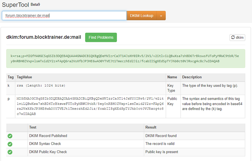 Make sure your email is received with DKIM and SPF configurations