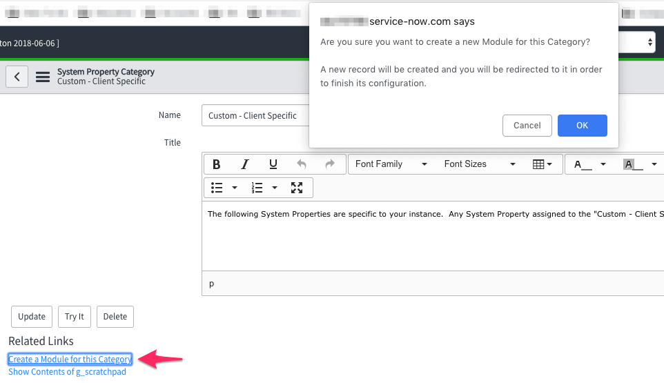 "Create a Module for this Category" Tool