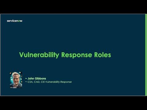 Base Infrastructre Vulnerability Response User Roles