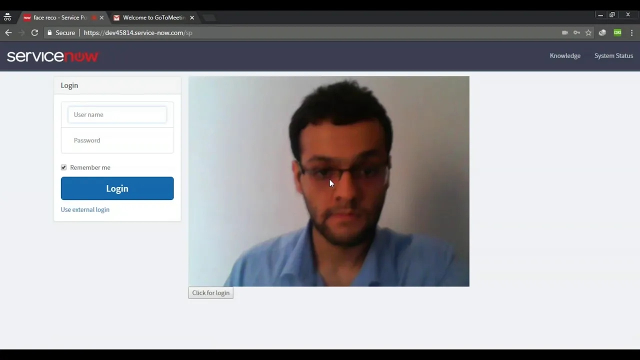 Facial recognition with Servicenow