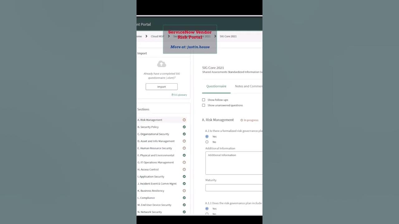 ServiceNow Vendor Risk Portal