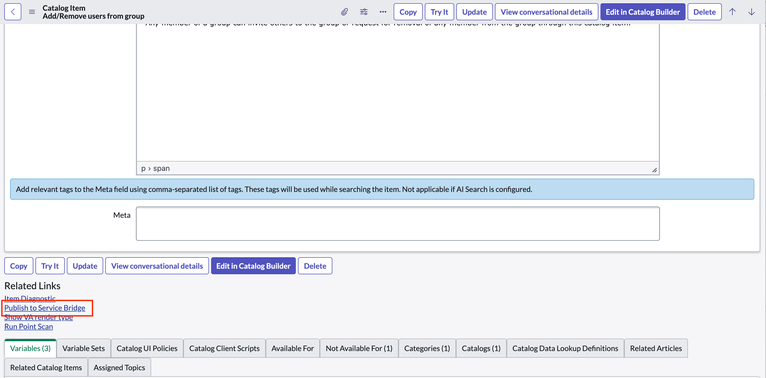Service Bridge v2.1: February25 Store Release - Publish catalog items as remote record producers