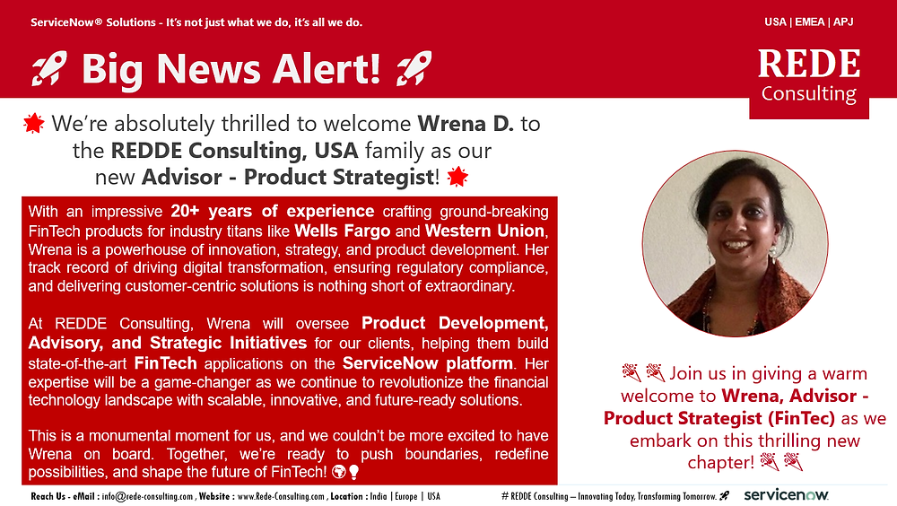 🌟🚀 Exciting News! Welcome, Wrena D., to REDDE Consulting, USA!