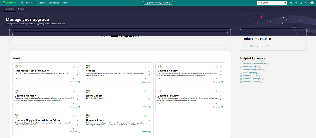 YOKOHAMA Release Feature 4: Upgrade Management
