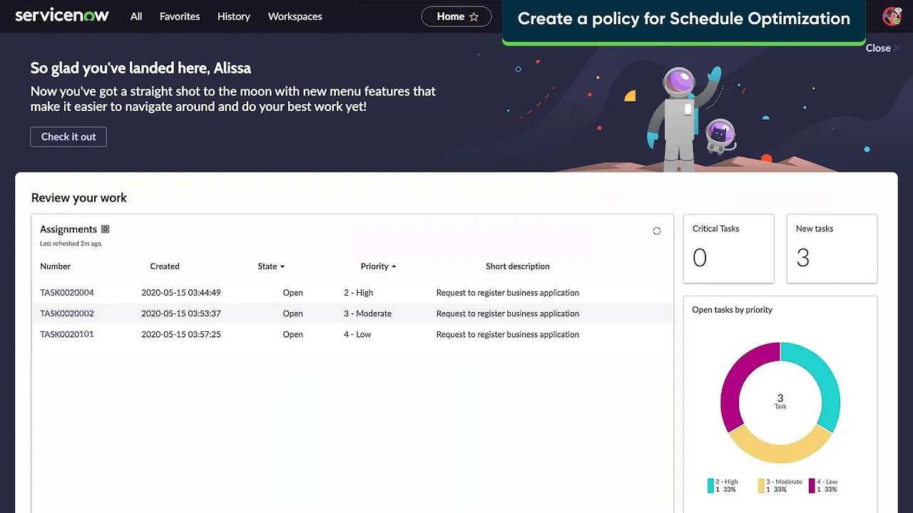 Schedule Optimization | Create a policy