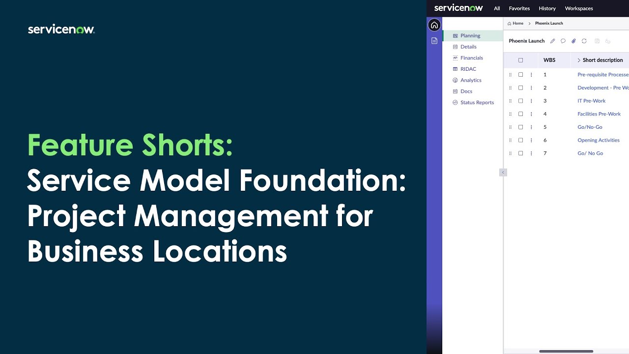 Feature Shorts: Service Model Foundation: Project management for business locations
