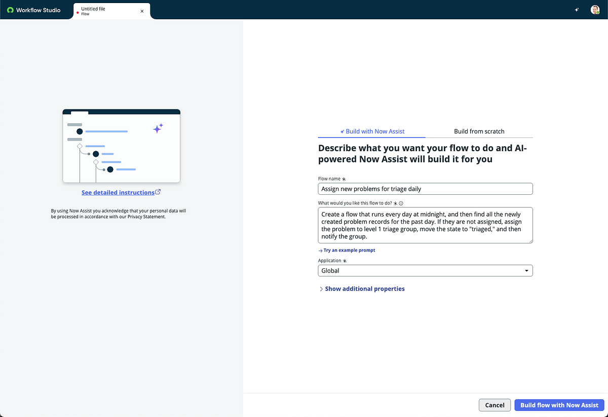 Now Assist for Flow Generation