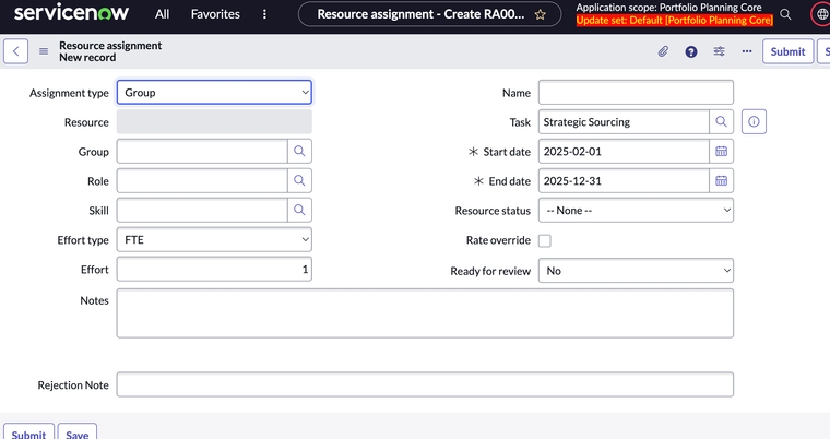 Quick Guide: Requesting resources from a Group/Role/Skill with Resource Assignment
