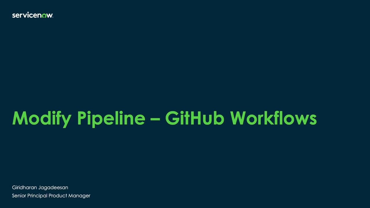 Modifying Pipelines in the DevOps Change Workspace