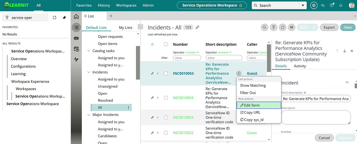 YOKOHAMA Release Feature 14: Edit form for specific record in Workspace