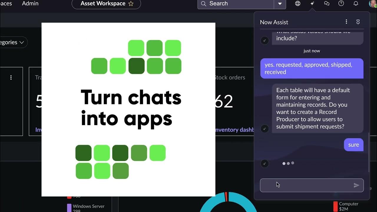 Now Assist for Creator, chats to apps