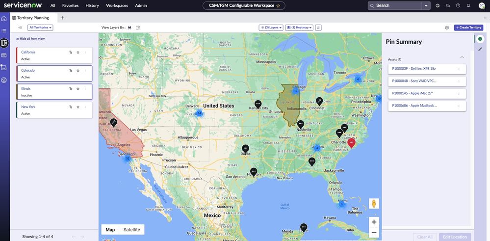 Field Service Management - Territory Planning - Mapping locations to territories
