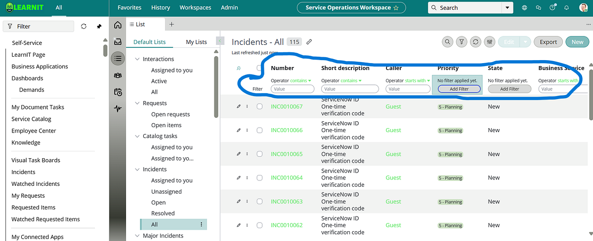 YOKOHAMA Release Feature 16: List filter in List of Records in Workspace