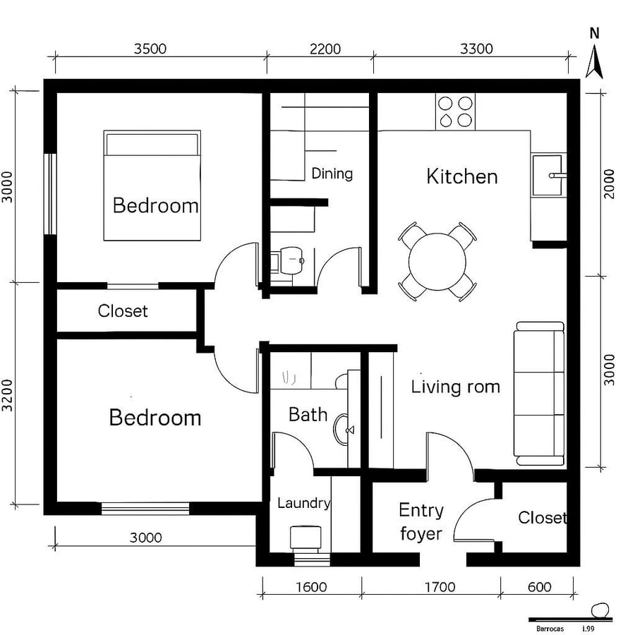 1 bedroom apartment floor plan