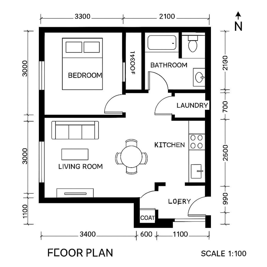 1 bedroom apartment floor plan inspiration 4