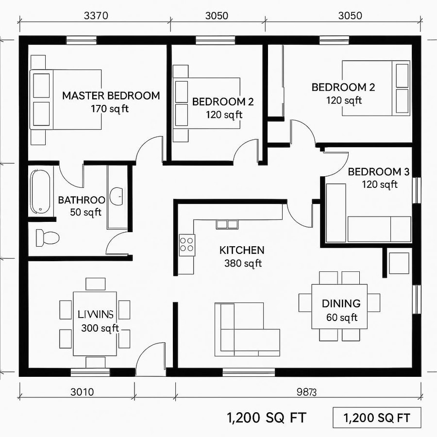 1200 sq ft floor plans