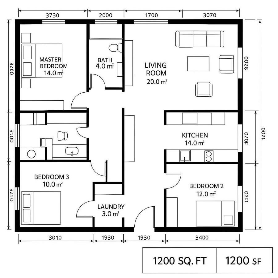 1200 square foot floor plans
