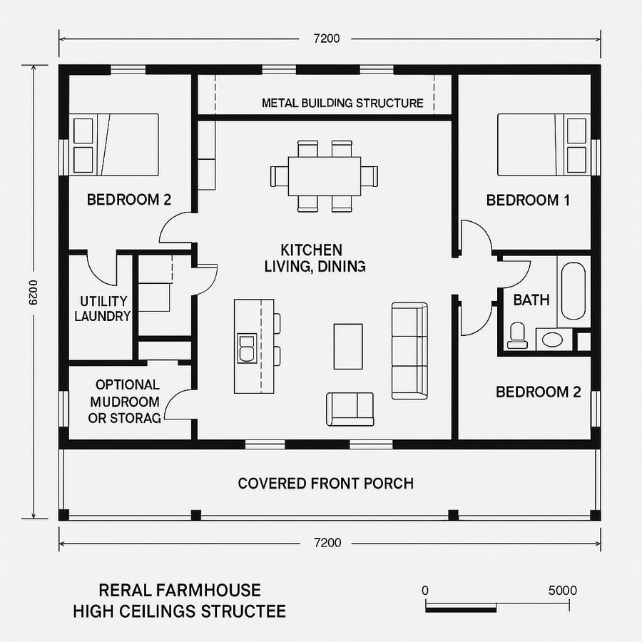 2 bedroom barndominium floor plans
