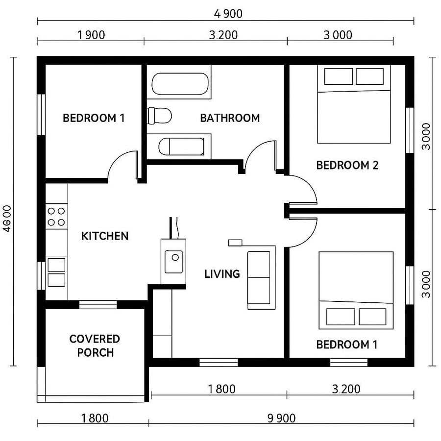 2 bedroom cabin floor plans inspiration 2