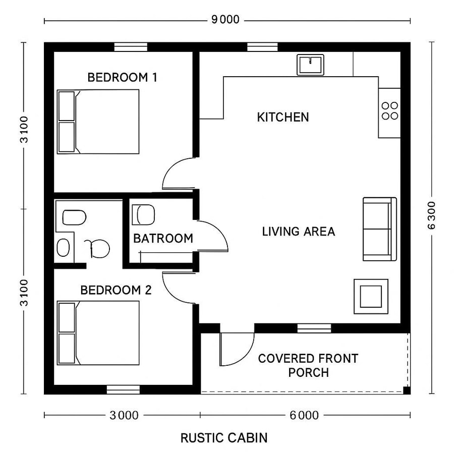 2 bedroom cabin floor plans inspiration 5