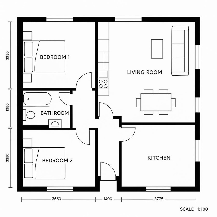 2 bedroom floor plans inspiration 1