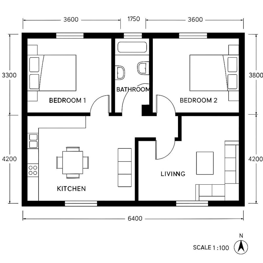 2 bedroom floor plans inspiration 2