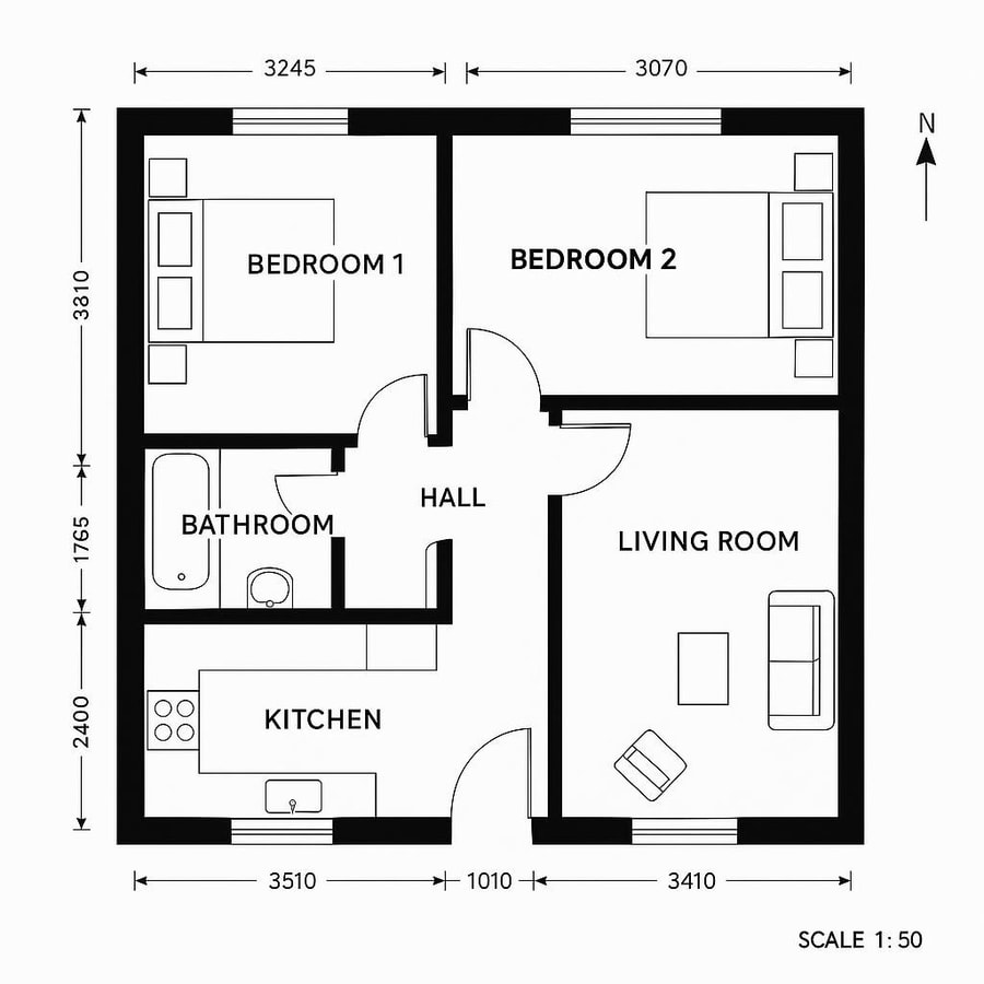 2 bedroom floor plans inspiration 4
