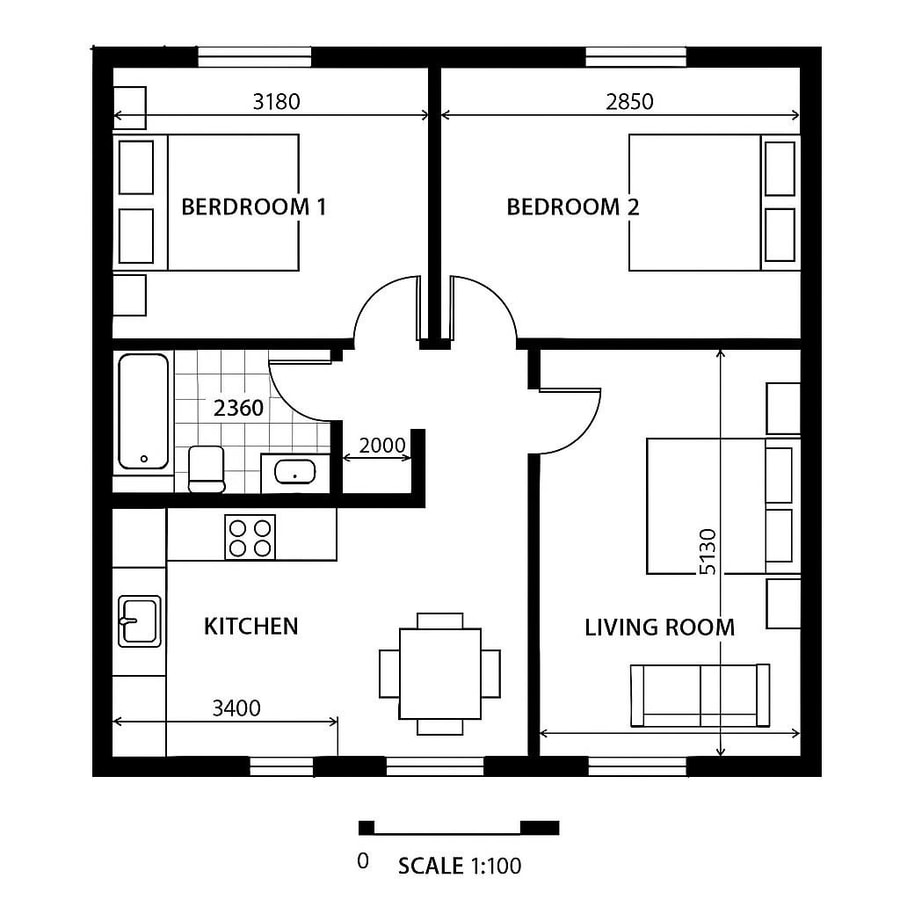 2 bedroom floor plans inspiration 5