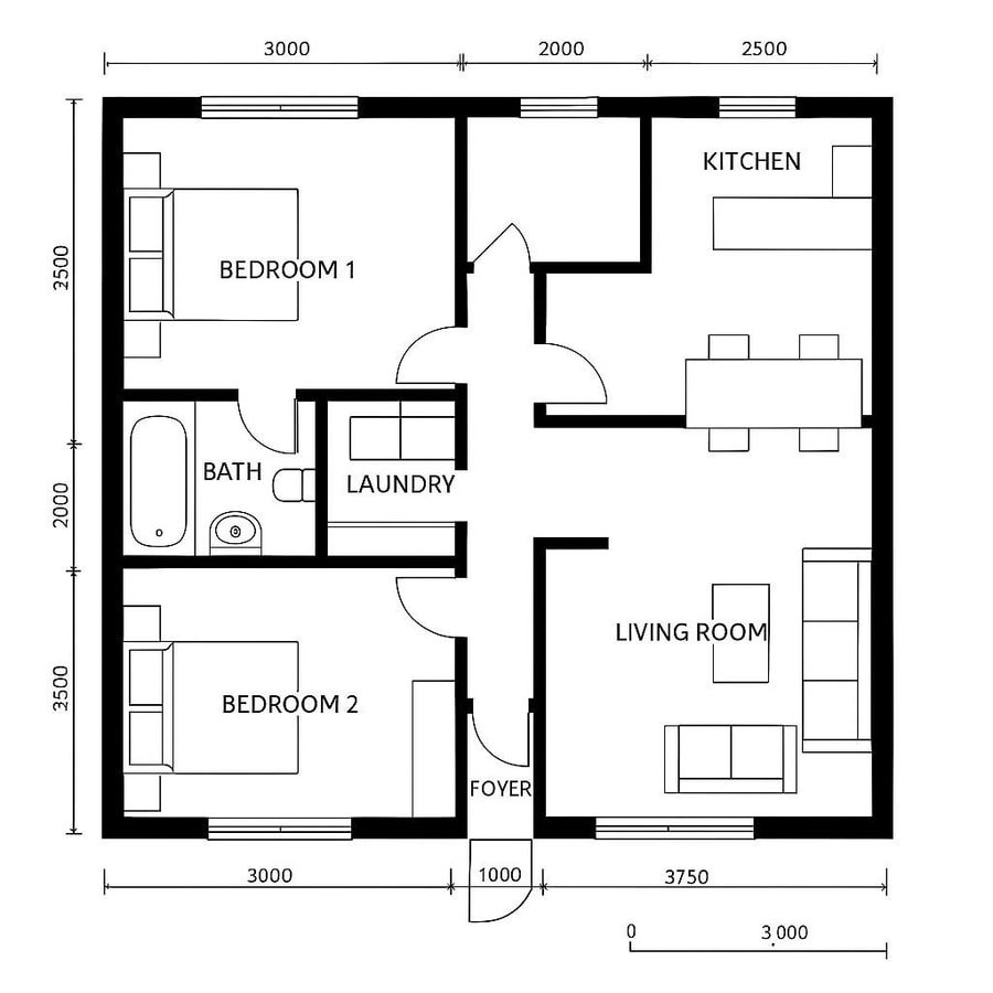 2 bedroom home floor plans inspiration 2