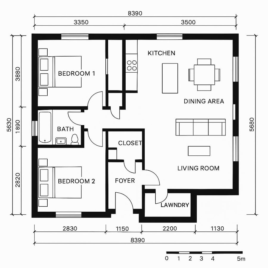 2 bedroom home floor plans inspiration 3